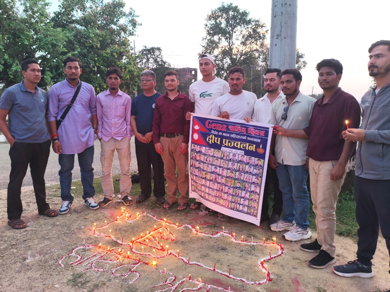 प्रकाश शर्माको नेतृत्वमा कोहलपुरमा Gen-Z सहिदको सम्झनामा दीप प्रज्वलन